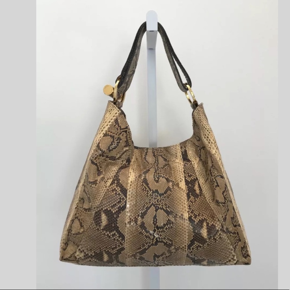 Michael Kors Python Hobo Style Shoulder Bag Gold … - image 3